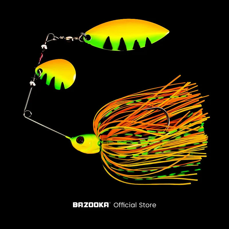Bazooka 15g 18g Spinnerbait Fishing Lure Wire Bait Metal Spinner Buzzbait Swimbait Hook peche JIG Kit Skirt For Bass Pike Winter